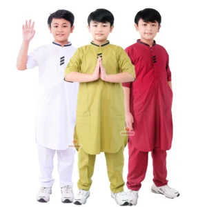 ORIZANO Set Koko Archi – Setelan Baju Koko Turki Anak Laki Laki Cowok Katun Toyobo Fodu Model KURTA