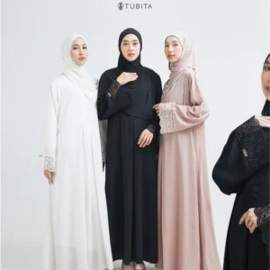 TUBITA – Meena Lace Abaya Gamis Haji dan Umroh Polos Wanita Elegan All Color