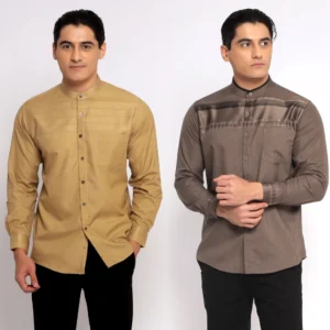 Casella Baju Koko Pria Lengan Panjang | Baju Koko Horizontal Harun