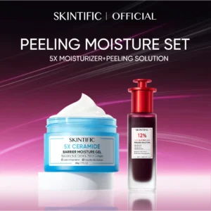 SKINTIFIC – 2pcs Paket-Skincare Set | Acid Peeling Solution Serum 30ml + 5X Ceramide Barrier Moisturizer Gel 30g