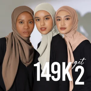 Lozy Hijab – 149K Get 2 Kirana Paris Plain Japan (Hijab Segiempat Paris Japan Premium)