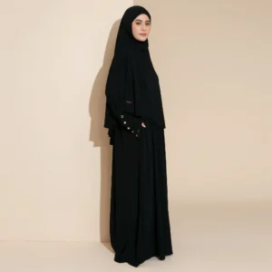 Lozy Hijab – Hafisa Abaya Set (Gamis Umroh Haji Abaya Jersey Set Kerudung)