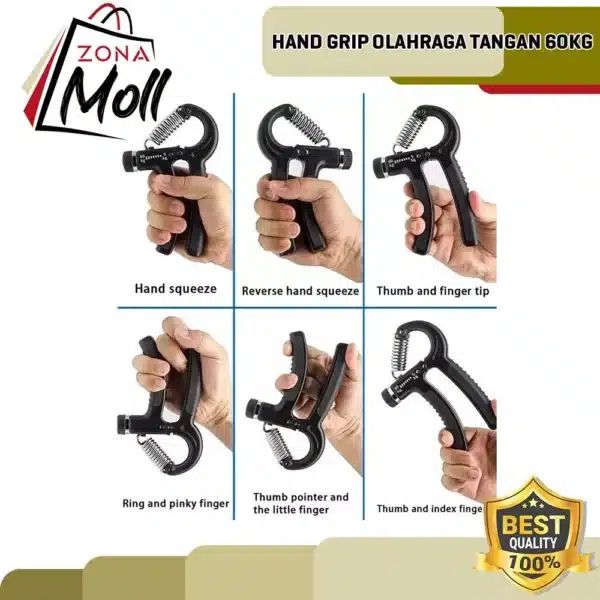 ZM HANDGRIP ADJUSTABLE 5-60KG GRIP TANGAN ALAT LATIHAN OTOT LENGAN - Image 5