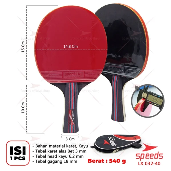 SPEEDS Bet Tennis Meja PIngpong Bola PIngpong Premium Kayu Berkualitas 032-40 - Image 2