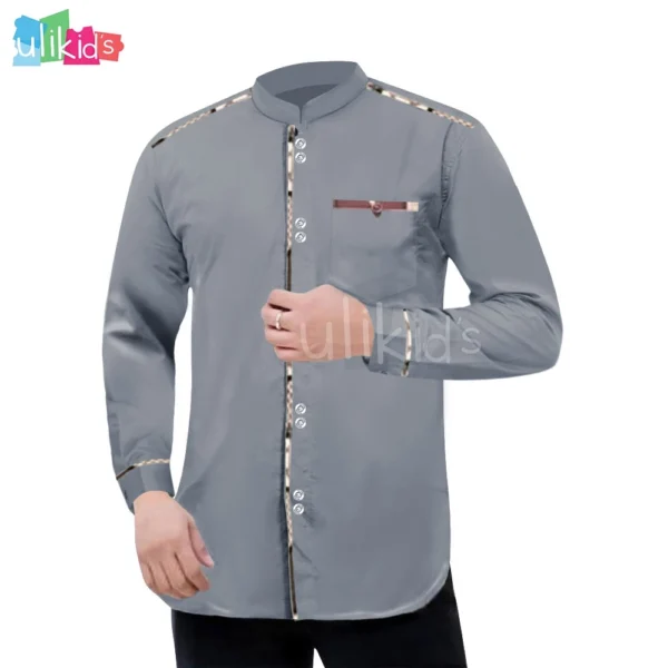 Ulikids Baju Koko Dewasa Muslim Kombinasi Batik Lengan Panjang Bahan Adem Serap Keringat Terkini - Image 2