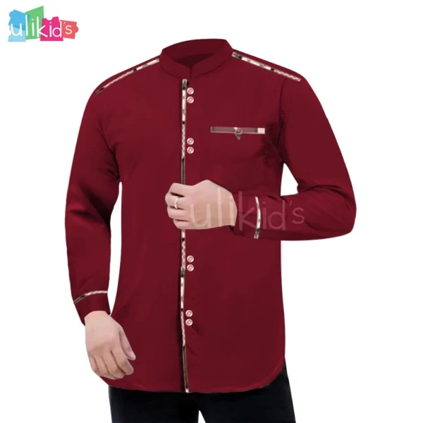 Ulikids Baju Koko Dewasa Muslim Kombinasi Batik Lengan Panjang Bahan Adem Serap Keringat Terkini - Image 3