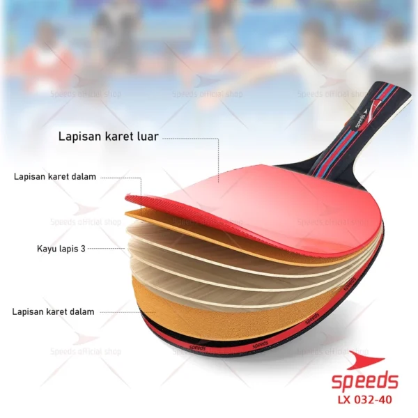 SPEEDS Bet Tennis Meja PIngpong Bola PIngpong Premium Kayu Berkualitas 032-40 - Image 7