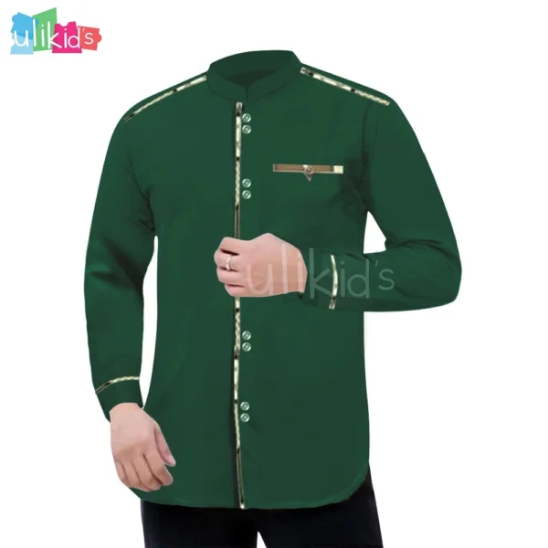Ulikids Baju Koko Dewasa Muslim Kombinasi Batik Lengan Panjang Bahan Adem Serap Keringat Terkini - Image 7