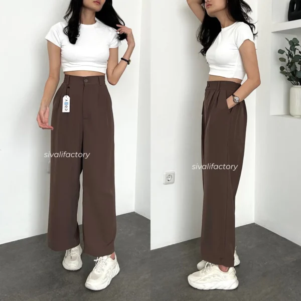 SIVALI Loose Pants 332 PETITE SIZE - Celana Kulot Polyester Anti Kusut - Trousers Kantor Formal / Casual - Image 3