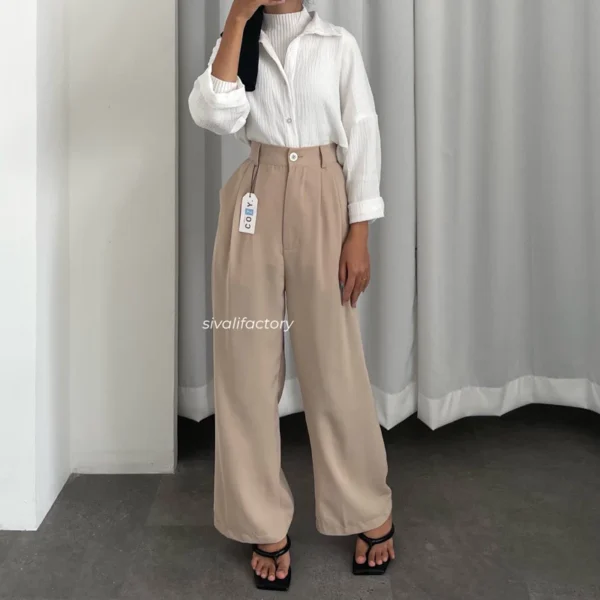 SIVALI Loose Pants 332 PETITE SIZE - Celana Kulot Polyester Anti Kusut - Trousers Kantor Formal / Casual - Image 4