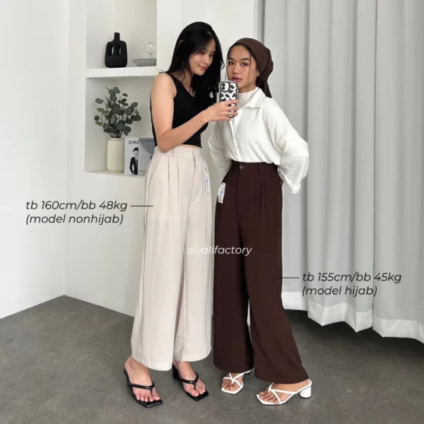 SIVALI Loose Pants 332 PETITE SIZE - Celana Kulot Polyester Anti Kusut - Trousers Kantor Formal / Casual - Image 5