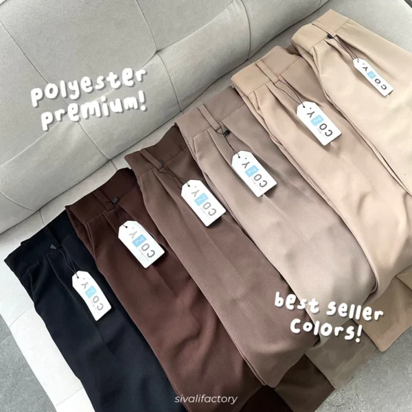 SIVALI Loose Pants 332 PETITE SIZE - Celana Kulot Polyester Anti Kusut - Trousers Kantor Formal / Casual - Image 9
