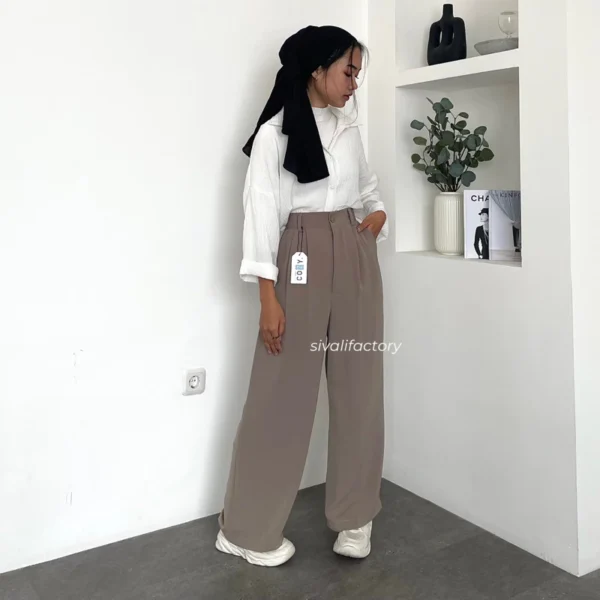 SIVALI Loose Pants 332 PETITE SIZE - Celana Kulot Polyester Anti Kusut - Trousers Kantor Formal / Casual - Image 10