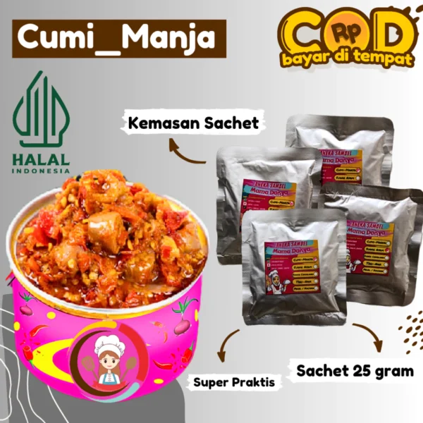 [SACHET] SAMBEL CUMI MANJA SAMBAL FRESH SOTONG ASIN SUWIR CAKALANG AYAM TUNA TONGKOL PECEL KACANG TERI SUWIR - Image 8