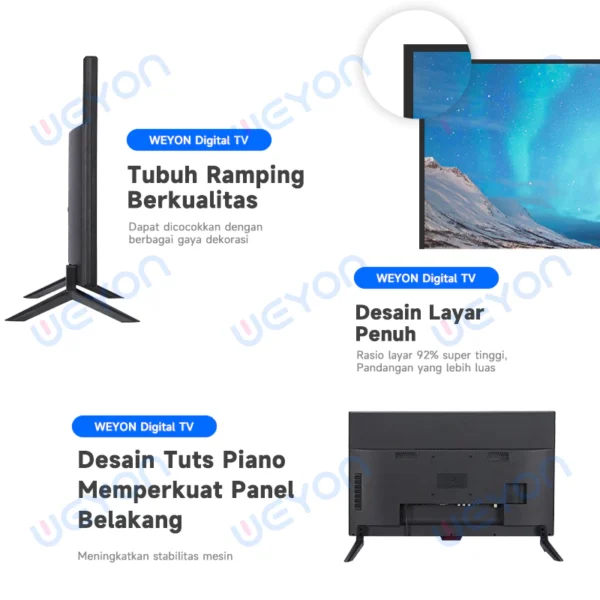 Weyon tv digital 24 inch FHD tv led 21 inch Televisi(Model TCLG-W21/22/24/25/27/30inch)[Garansi 1 Tahun] - Image 7