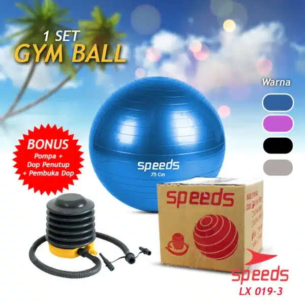 SPEEDS Gym Ball fitness 75 cm / Bola Gym / Bola yoga alat olahraga (Bonus Pompa) Gymball 019-3 - Image 5