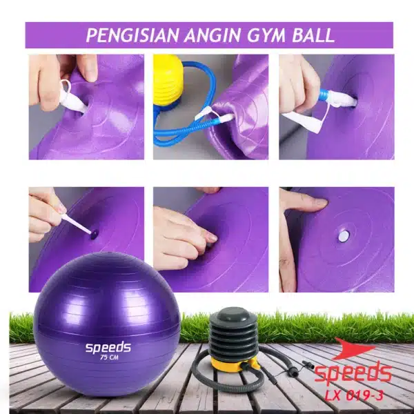 SPEEDS Gym Ball fitness 75 cm / Bola Gym / Bola yoga alat olahraga (Bonus Pompa) Gymball 019-3 - Image 4