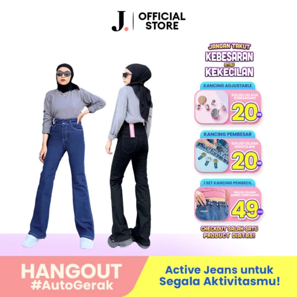 JINISO - Ultra Highwaist Cutbray Stretch Jeans HANGOUT - Image 3