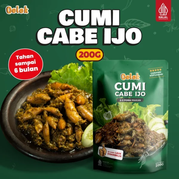 Oelek Cumi Cabe Ijo Oelek / Lauk Cumi Cabai ijo / Lauk Siap Saji - Image 4