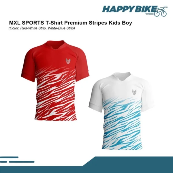 MXL SPORTS T-Shirt Premium Stripes Kids Boy - Kaos Baju Olahraga Anak Lari/Badminton/Basket/Tenis - Image 2