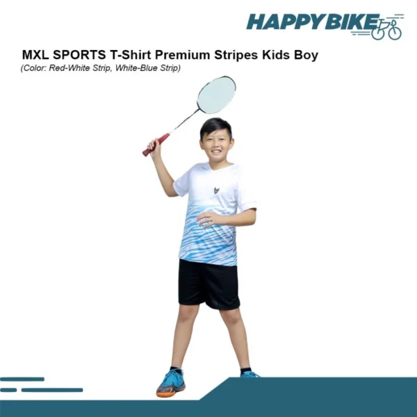 MXL SPORTS T-Shirt Premium Stripes Kids Boy - Kaos Baju Olahraga Anak Lari/Badminton/Basket/Tenis - Image 4