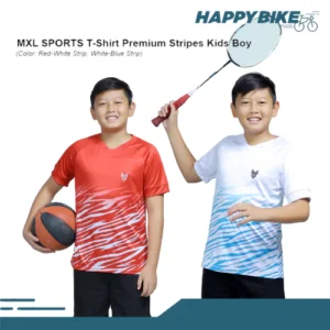 MXL SPORTS T-Shirt Premium Stripes Kids Boy – Kaos Baju Olahraga Anak Lari/Badminton/Basket/Tenis