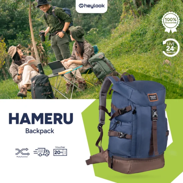 HEYLOOK Official - Tas Ransel Gunung HAMERU Backpack Carrier Hiking Camping Outdoor 40L Tas Travelling Tas Travel Tas Backpacker