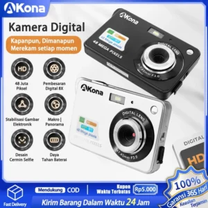 Akona Digicam 48MP Kamera Digital Pocket Layar LCD 2,7 Inci Digital Camera Mini Pembesaran 8X Anti-guncangan Yang Cerdas