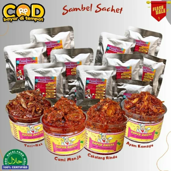 [SACHET] SAMBEL CUMI MANJA SAMBAL FRESH SOTONG ASIN SUWIR CAKALANG AYAM TUNA TONGKOL PECEL KACANG TERI SUWIR - Image 3