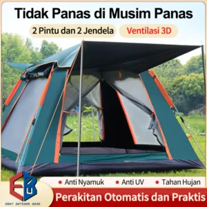 EBUY Tenda Camping Kapasitas 4-6 Orang Tenda Gunung Outdoor dan Indoor Tenda Otomatis