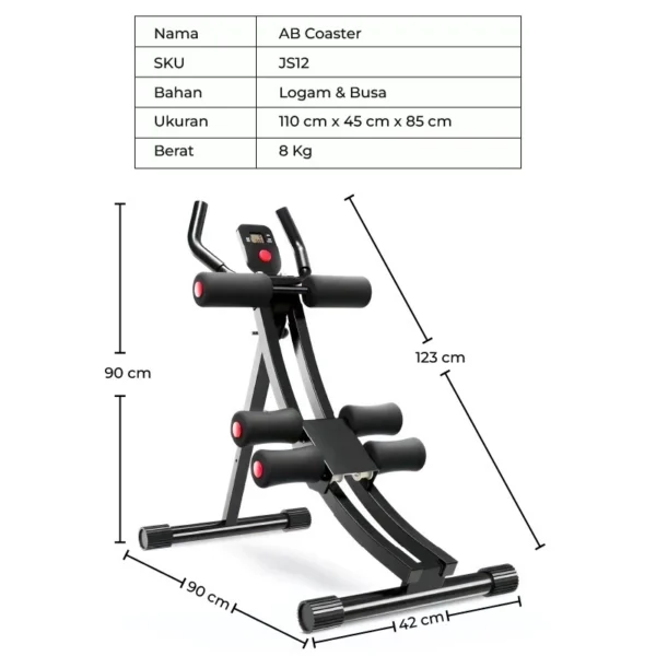 e-Buy Spinning Bike Olahraga Fitness Gym Yoga Roller Abdominal Latihan Perut SP54 / Crunches / Cardio 4 In 1 - Image 2