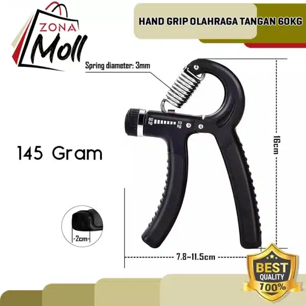 ZM HANDGRIP ADJUSTABLE 5-60KG GRIP TANGAN ALAT LATIHAN OTOT LENGAN - Image 3