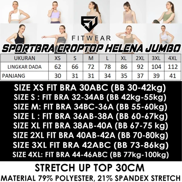 Fitwear - Sportbra Croptop Olahraga Wanita HELENA SB JUMBO - PART 1- XS - 4XL - Image 9