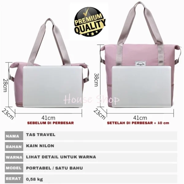 HS-0210 Tas Travel Portable Olahraga Waterproof-Tas Traveling Bag Duffel -Tas Motif Lipat Travel - Image 3