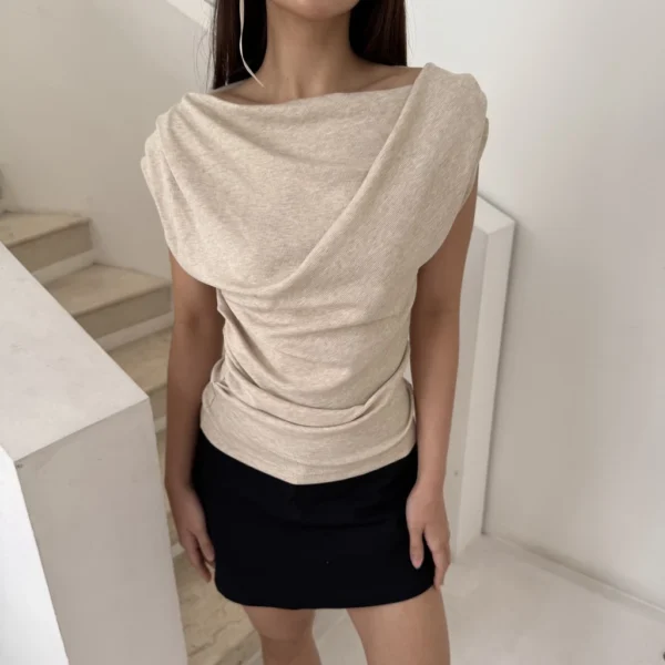 XI TOP | Atasan Knit Wanita Korean Top Baju Knit Wanita Lengan Pendek Basic Short Sleeve - Image 6