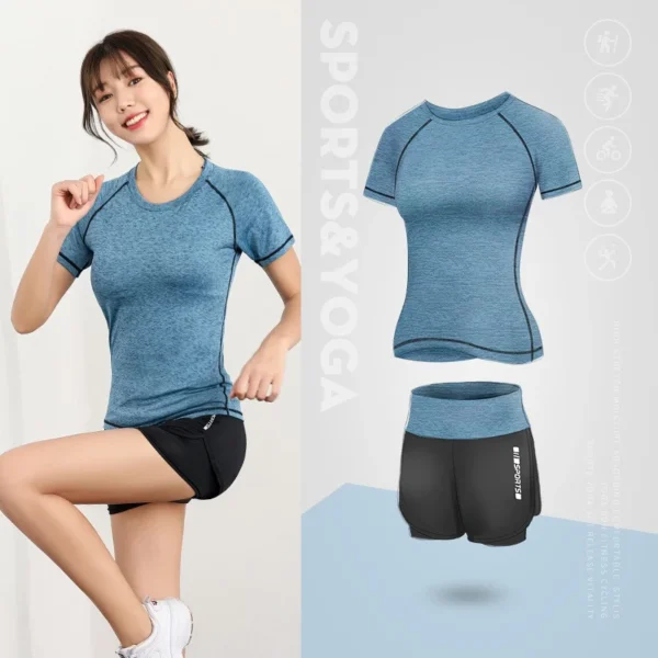 Baju Gym Wanita One Set Olahraga Senam Setelan Kekinian Import Training Highwaist Joger Celana Pendek Bra Sport Kaos Bh Running