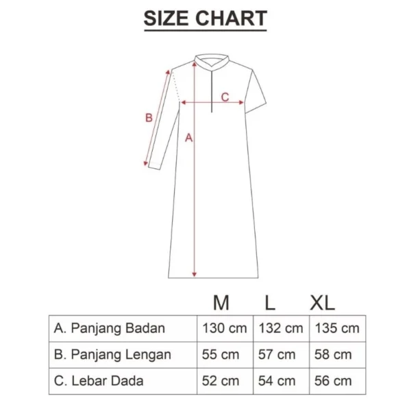 Jubah Pria Dewasa Gamis Pria Polos Lengan Panjang Termurah Hari Raya - Image 3