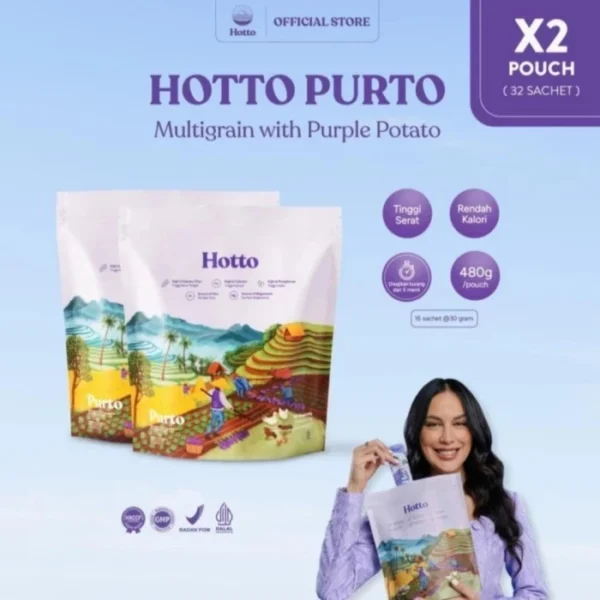 Promo Hotto Purto Ubi Ungu 2 Pouch - 32 sachet - Image 7