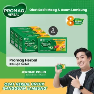 Promag Obat Herbal Untuk Gangguan Lambung Box @ 6 Sachet