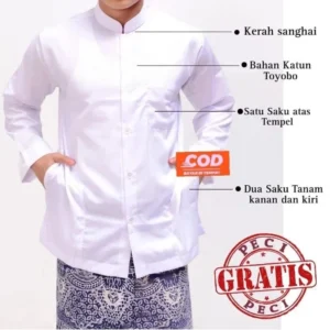 (TERLARIS) Baju Muslim Koko Habib Haibah Polos Saku samping Model AMMU AMU