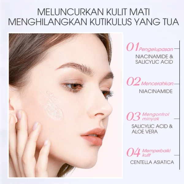 SKINEVER beli satu gratis satu 3% Niacinamide Exfoliating Whitening Gel Exfoliating Whitening Deep Cleansing 55ML - Image 2