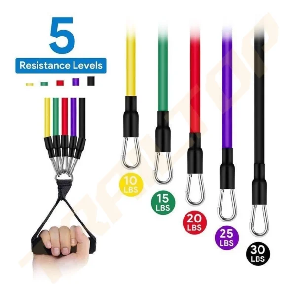 TrailTop Resistance Bands 11 in 1 Set Tali Pembantu Fitness Alat fitness Gym Power - Image 9