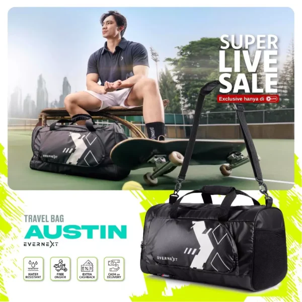 Evernext - Tas Travelbag Pria Tas Gym Tas Mudik Tas Pulang Kampung Tas Olahraga Austin Backpacker Travelbag Outdoor Pria - Image 2