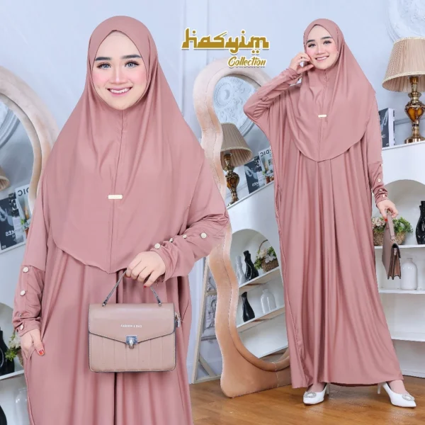 Keiyra Abaya Jersy Set Hijab Material Jersy abaya set Basic,gamis plain umrah daily jersey korea - Image 9