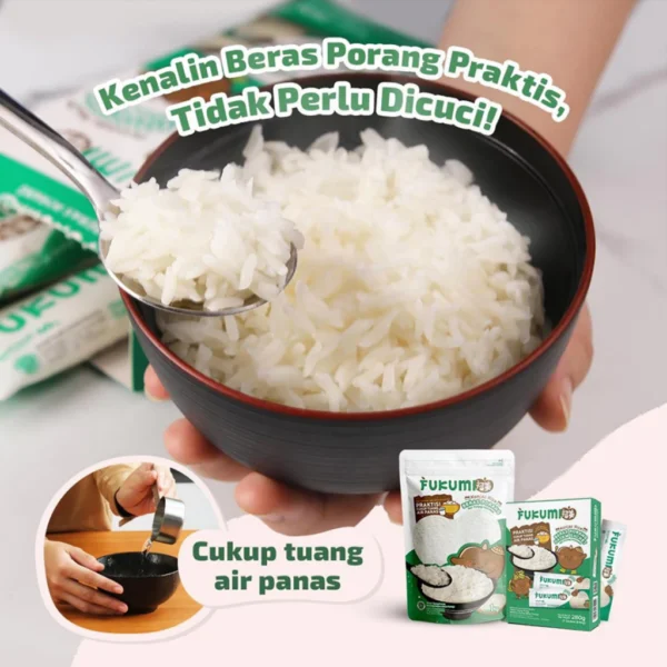 FUKUMI Beras Porang Pouch 1 Kg - Shirataki / Konjac Rice - Image 2