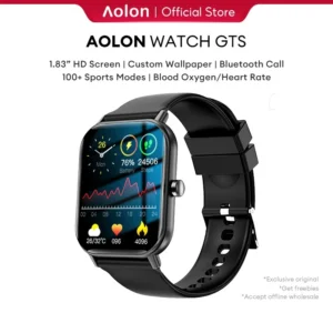 Aolon 2024 New GTS Smart Watch 41mm Original Custom Wallpaper Jam Running Pria Pace Smartwatch 1.83″ Full Screen Fitness