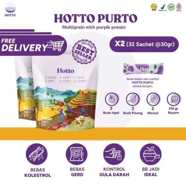 Promo Hotto Purto Ubi Ungu 2 Pouch - 32 sachet - Image 4