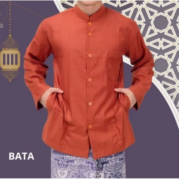 (TERLARIS) Baju Muslim Koko Habib Haibah Polos Saku samping Model AMMU AMU - Image 7