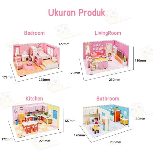 JCHO DIY Mainan puzzle 3D edukasi anak 3D Jigsaw puzzle - Image 6
