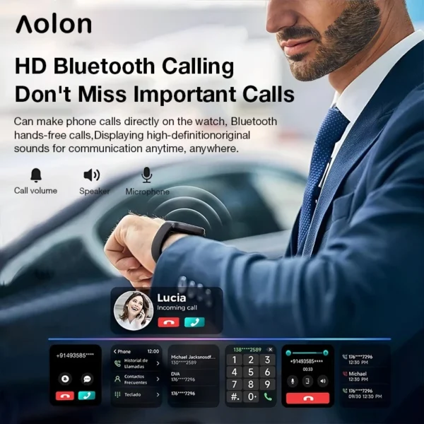 Aolon 2024 New GTS Smart Watch 41mm Original Custom Wallpaper Jam Running Pria Pace Smartwatch 1.83" Full Screen Fitness - Image 2